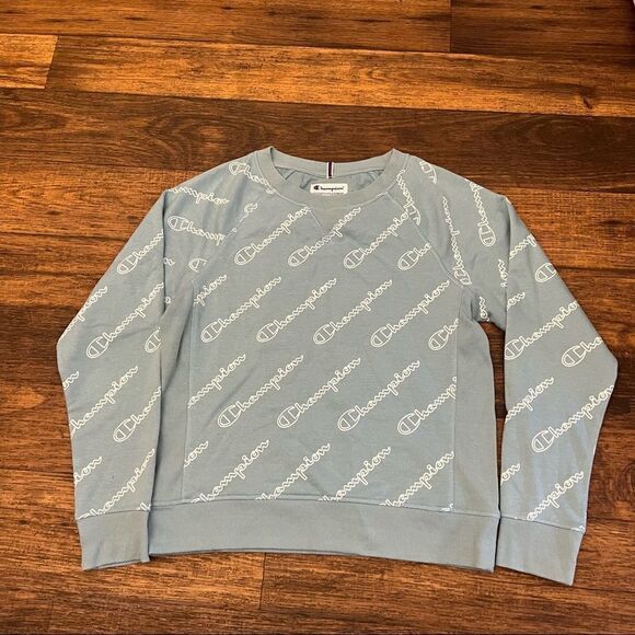 Champion womens French terry sweatshirt cornflower teal - Picture 1 of 7